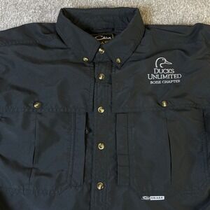 Drake Ducks Unlimited Boise Chapter Black Button Up Shirt Mens Medium‎